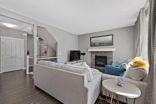 68 Nolanlake Point Nw, Calgary, AB - Indoor Photo Showing Living Room With Fireplace