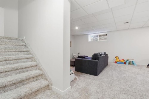 134 Prestwick Landing Se, Calgary, AB - Indoor Photo Showing Basement