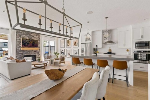 203 Cranbrook Park Se, Calgary, AB - Indoor With Fireplace