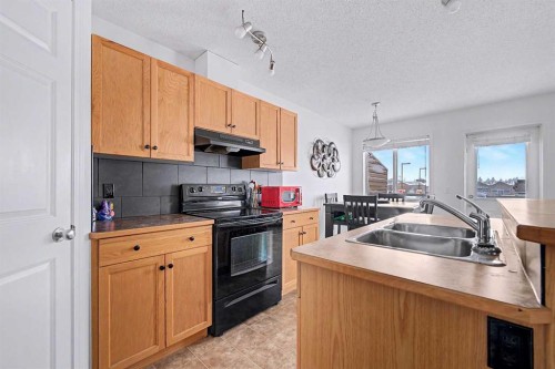 102-800 Yankee Valley Boulevard Se, Airdrie, AB - Indoor Photo Showing Kitchen With Double Sink