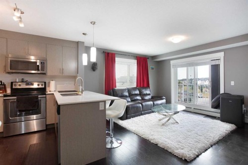 3302-302 Skyview Ranch Drive Ne, Calgary, AB - Indoor Photo Showing Kitchen With Double Sink With Upgraded Kitchen