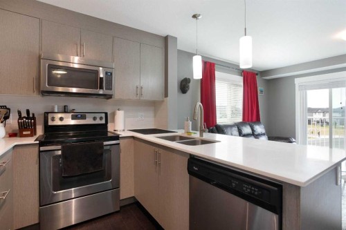 3302-302 Skyview Ranch Drive Ne, Calgary, AB - Indoor Photo Showing Kitchen With Double Sink With Upgraded Kitchen