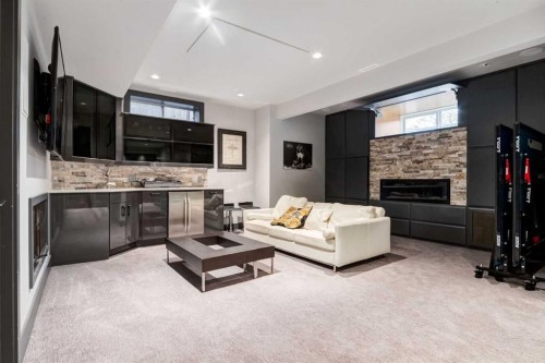 8631 Wentworth Drive Sw, Calgary, AB - Indoor With Fireplace