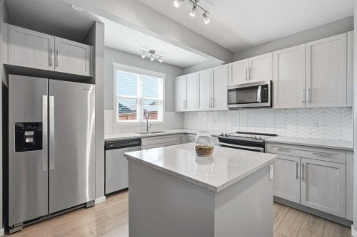 206 Lucas Crescent Nw, Calgary, AB - Indoor Photo Showing Kitchen With Upgraded Kitchen