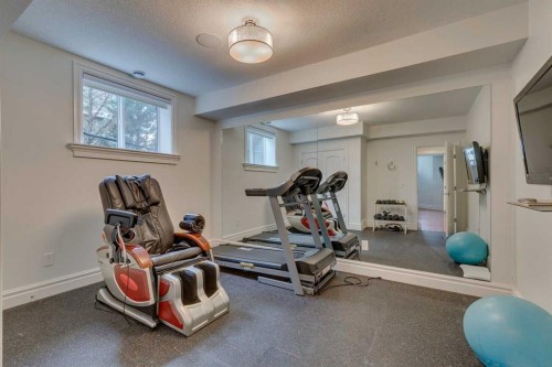 25 Aspenshire Close Sw, Calgary, AB - Indoor Photo Showing Gym Room