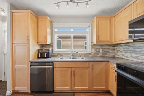 4 Fallswater Road Ne, Calgary, AB - Indoor Photo Showing Kitchen With Double Sink
