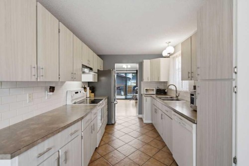 96 Abberfield Crescent Ne, Calgary, AB - Indoor Photo Showing Kitchen With Double Sink