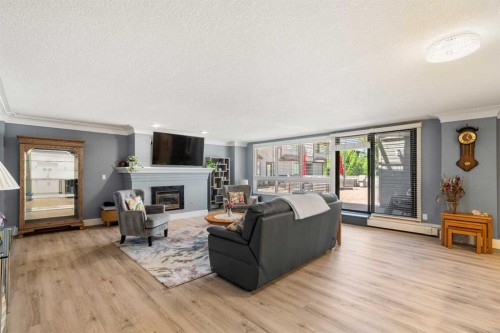 207-2425 90 Avenue Sw, Calgary, AB - Indoor Photo Showing Living Room With Fireplace