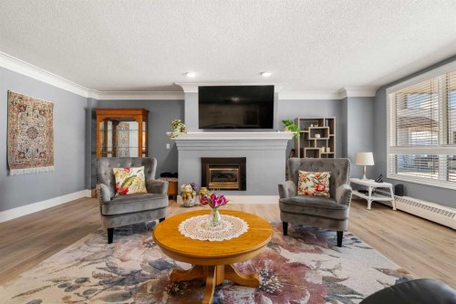 207-2425 90 Avenue Sw, Calgary, AB - Indoor Photo Showing Living Room With Fireplace