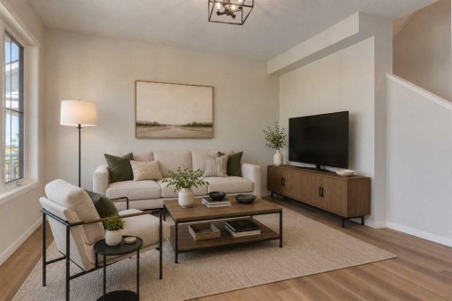 32 Ellen Lane, Crossfield, AB - Indoor Photo Showing Living Room