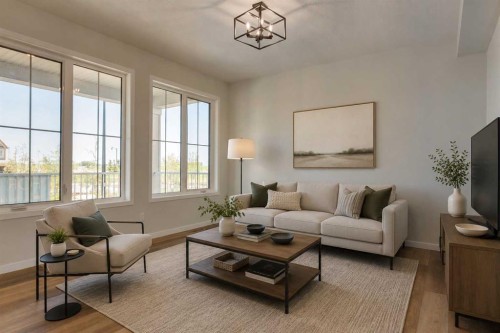 32 Ellen Lane, Crossfield, AB - Indoor Photo Showing Living Room