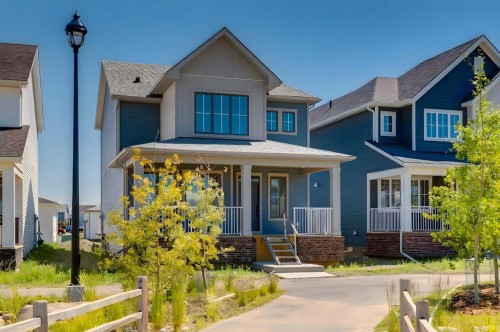 32 Ellen Lane, Crossfield, AB - Outdoor With Deck Patio Veranda With Facade