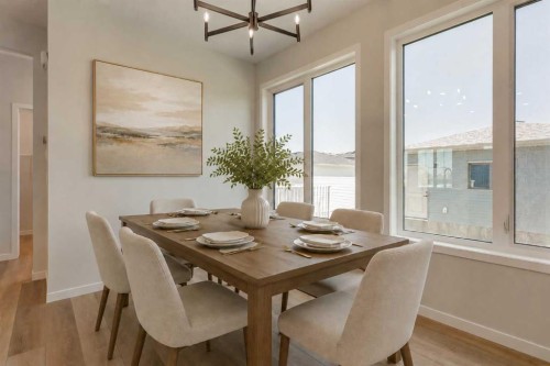 32 Ellen Lane, Crossfield, AB - Indoor Photo Showing Dining Room