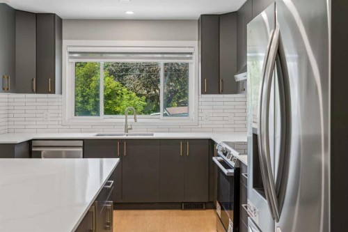 4319 19 Street Nw, Calgary, AB - Indoor Photo Showing Kitchen With Stainless Steel Kitchen With Double Sink With Upgraded Kitchen