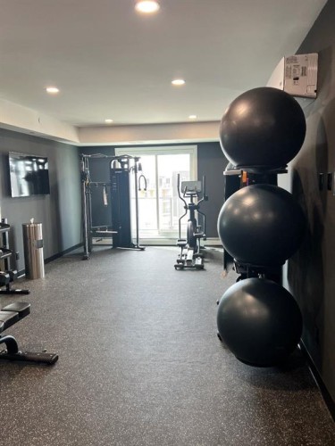 2110-265 Wolf Willow Boulevard Se, Calgary, AB - Indoor Photo Showing Gym Room