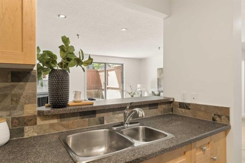 101-930 18 Avenue Sw, Calgary, AB - Indoor Photo Showing Kitchen With Double Sink