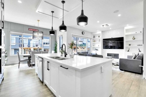 36 Waterford Terrace, Chestermere, AB - Indoor Photo Showing Kitchen With Double Sink With Upgraded Kitchen