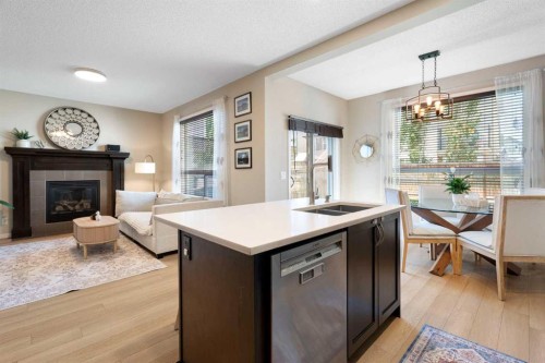 1258 New Brighton Drive Se, Calgary, AB - Indoor With Fireplace