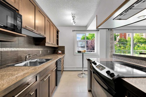 302-1730 7 Street, Calgary, AB - Indoor Photo Showing Kitchen With Double Sink With Upgraded Kitchen