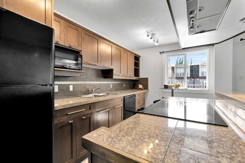 302-1730 7 Street, Calgary, AB - Indoor Photo Showing Kitchen With Double Sink