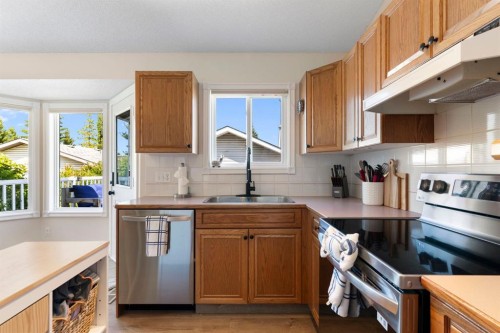 34 West Mcmanus Road, Cochrane, AB - Indoor Photo Showing Kitchen With Double Sink
