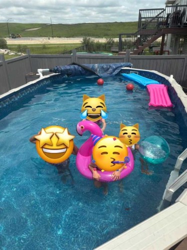 6 Valarosa Cove, Didsbury, AB - Outdoor With Above Ground Pool With Backyard