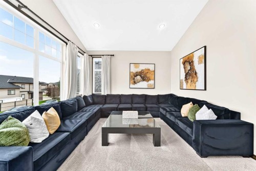 188 Hawkmere Way, Chestermere, AB - Indoor Photo Showing Living Room