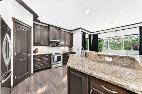 188 Hawkmere Way, Chestermere, AB - Indoor Photo Showing Kitchen With Stainless Steel Kitchen With Upgraded Kitchen