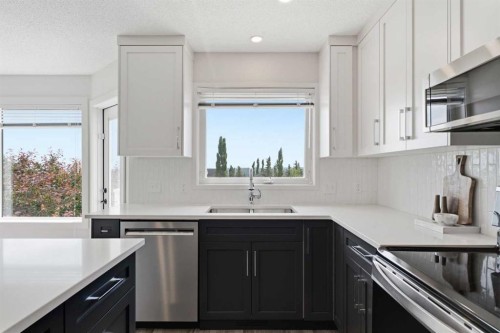 271 Sienna Park View Sw, Calgary, AB - Indoor Photo Showing Kitchen With Stainless Steel Kitchen With Double Sink With Upgraded Kitchen