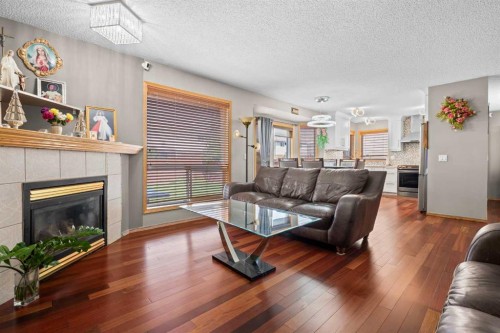 47 Coral Springs Close, Calgary, AB - Indoor Photo Showing Living Room With Fireplace