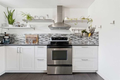 96 Waterloo Drive Sw, Calgary, AB - Indoor Photo Showing Kitchen With Upgraded Kitchen