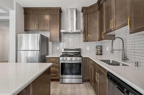 192 Carrington Crescent Nw, Calgary, AB - Indoor Photo Showing Kitchen With Stainless Steel Kitchen With Double Sink With Upgraded Kitchen