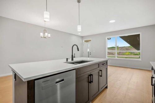 209 Bridgeport Gate North, Chestermere, AB - Indoor Photo Showing Kitchen With Double Sink With Upgraded Kitchen