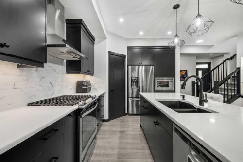 119 Howse Hill Ne, Calgary, AB - Indoor Photo Showing Kitchen With Stainless Steel Kitchen With Double Sink With Upgraded Kitchen
