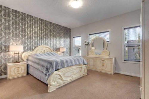 202 Silverado Bank Circle Sw, Calgary, AB - Indoor Photo Showing Bedroom