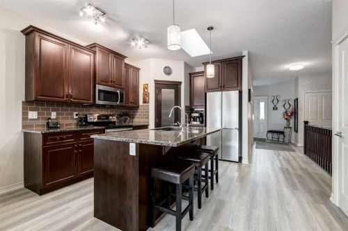 202 Silverado Bank Circle Sw, Calgary, AB - Indoor Photo Showing Kitchen With Upgraded Kitchen