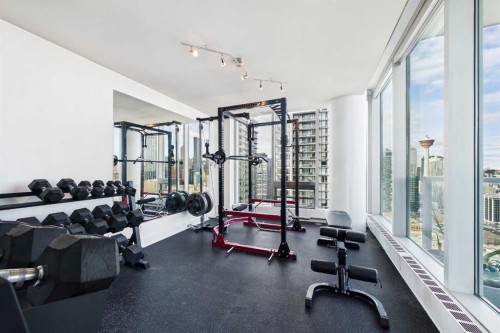 3001-433 11 Avenue Se, Calgary, AB - Indoor Photo Showing Gym Room