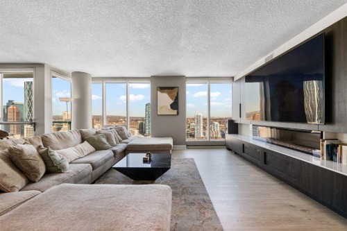 3001-433 11 Avenue Se, Calgary, AB - Indoor Photo Showing Living Room