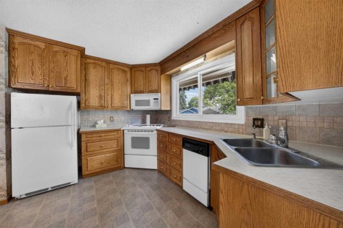 135 Huntcroft Way Ne, Calgary, AB - Indoor Photo Showing Kitchen With Double Sink