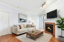 343-333 Riverfront Avenue Se, Calgary, AB  - Indoor Photo Showing Living Room With Fireplace 