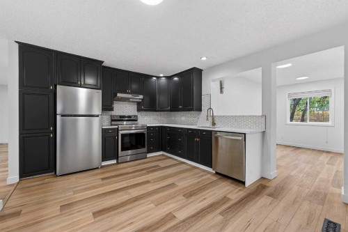1091 Berkley Drive Nw, Calgary, AB - Indoor Photo Showing Kitchen With Stainless Steel Kitchen