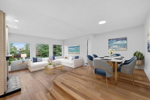 1091 Berkley Drive Nw, Calgary, AB - Indoor Photo Showing Living Room