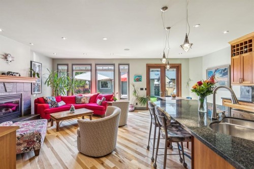 2033 Bowness Road Nw, Calgary, AB - Indoor With Fireplace