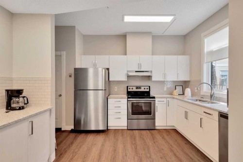108-9449 19 Street Sw, Calgary, AB - Indoor Photo Showing Kitchen With Double Sink