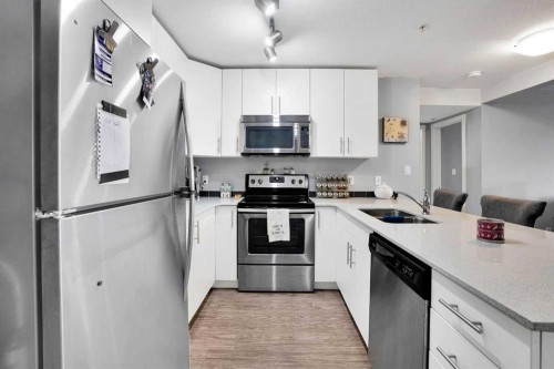 3320-181 Skyview Ranch Manor Ne, Calgary, AB - Indoor Photo Showing Kitchen With Double Sink