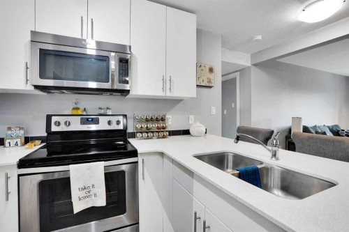 3320-181 Skyview Ranch Manor Ne, Calgary, AB - Indoor Photo Showing Kitchen With Double Sink