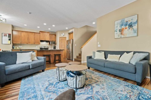 266 Cranwell Bay Se, Calgary, AB - Indoor Photo Showing Living Room