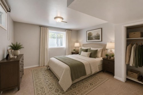 2056 Cottonwood Crescent Se, Calgary, AB - Indoor Photo Showing Bedroom