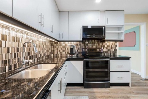 48 Deermont Way Se, Calgary, AB - Indoor Photo Showing Kitchen With Double Sink