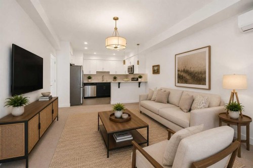 113-1005A Westmount Drive, Strathmore, AB - Indoor Photo Showing Living Room